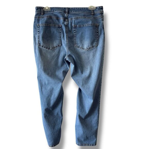 J. Jill Tried & True Fit Zip Fly Mid-rise Cropped Denim Jeans Blue Size 10 - Picture 2 of 9